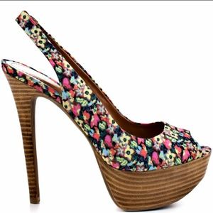Price Drop✨Jessica Simpson Open Toe Floral Heela👠